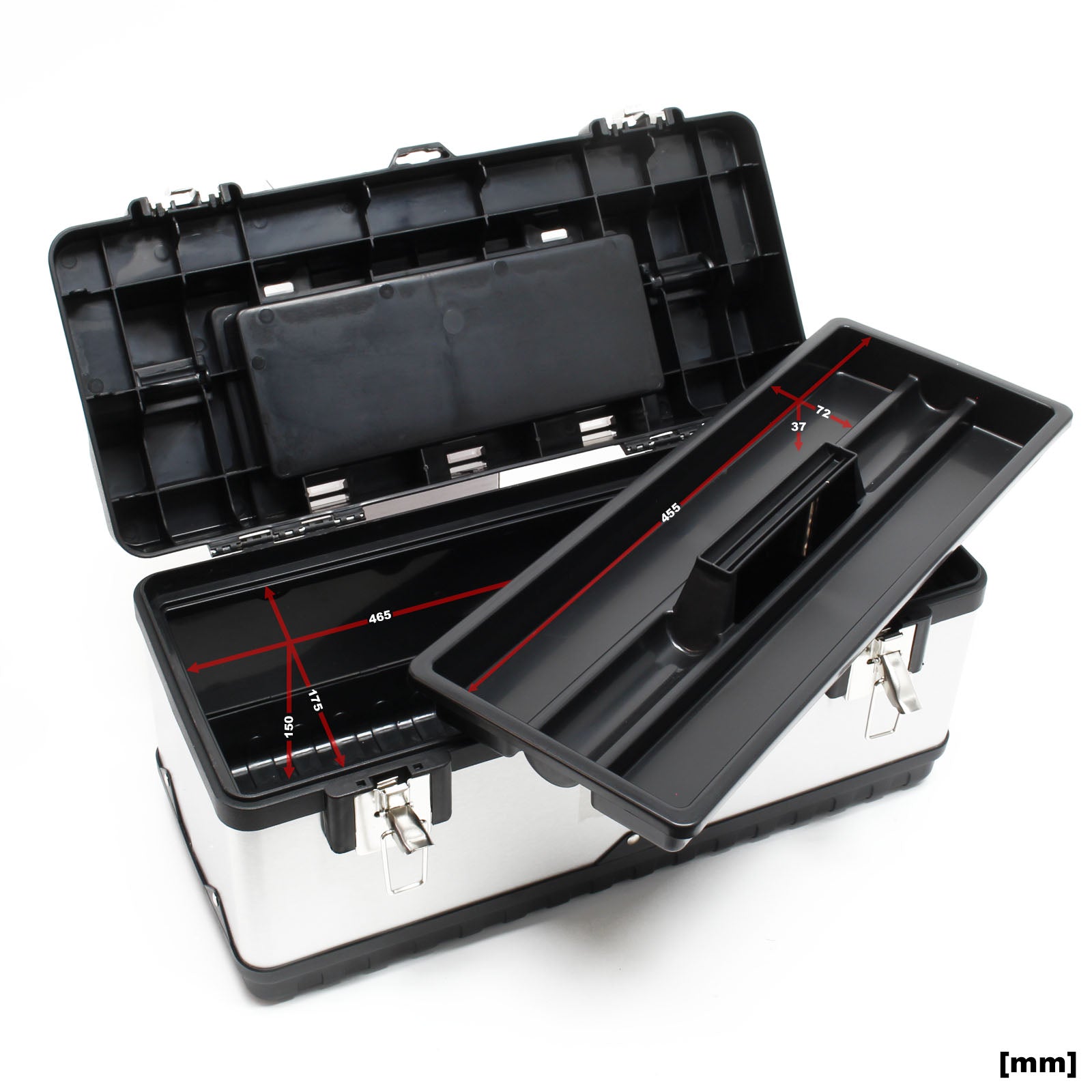 Valigetta porta attrezzi acciaio inox e plastica Cassetta portautensili con maniglia