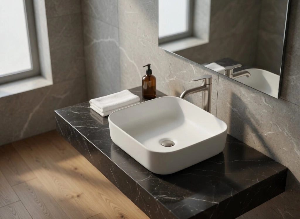 Bacinella d'appoggio lavabo 38x38 cm Bianco Opaco