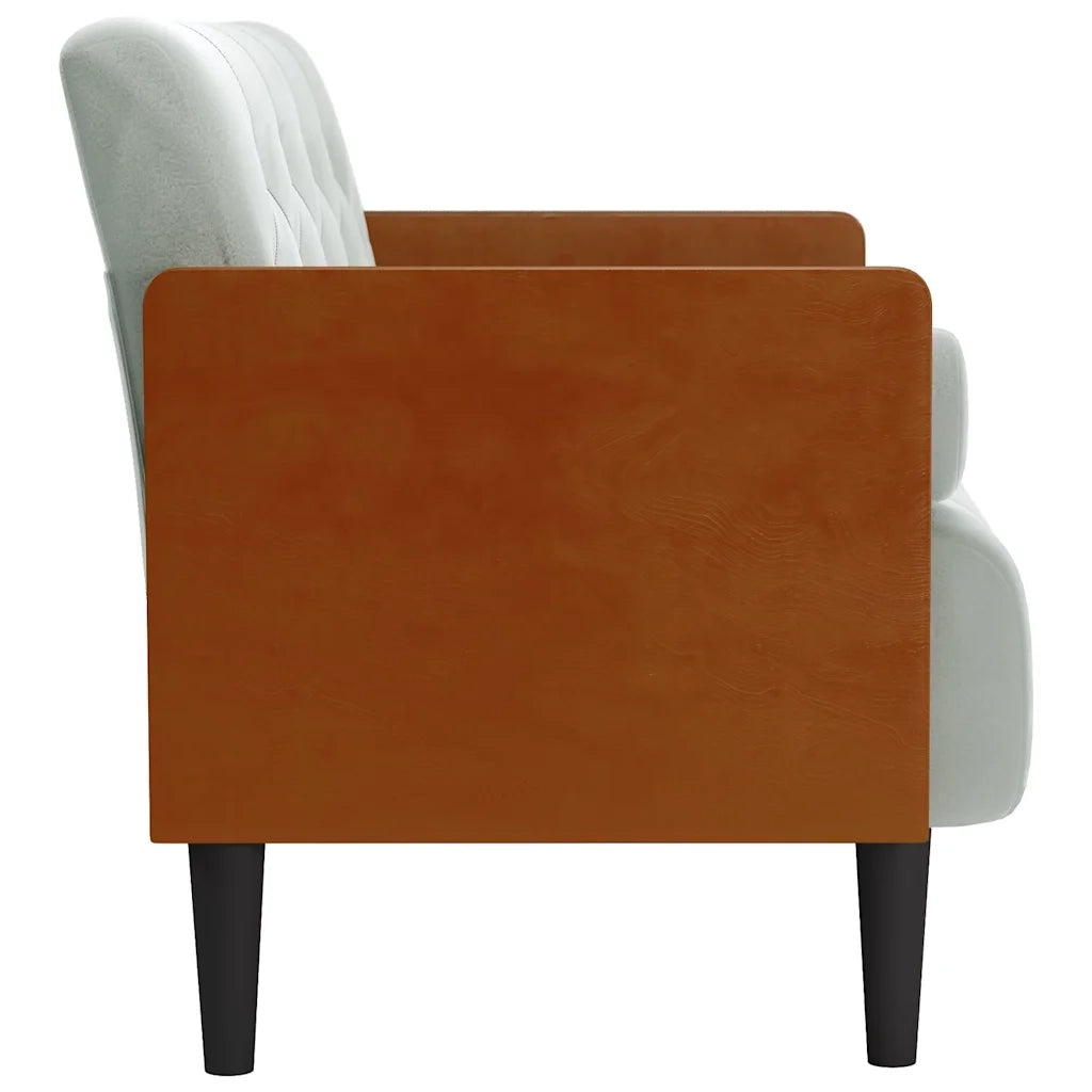 Divano Divanetto con Cuscini Bolster Grigio Chiaro 110 cm 4100601