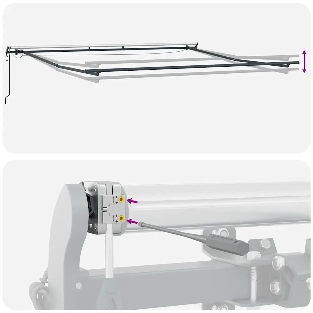 Tenda da Sole Retrattile Automatica con LED Bordò 400x300 cm 3310189