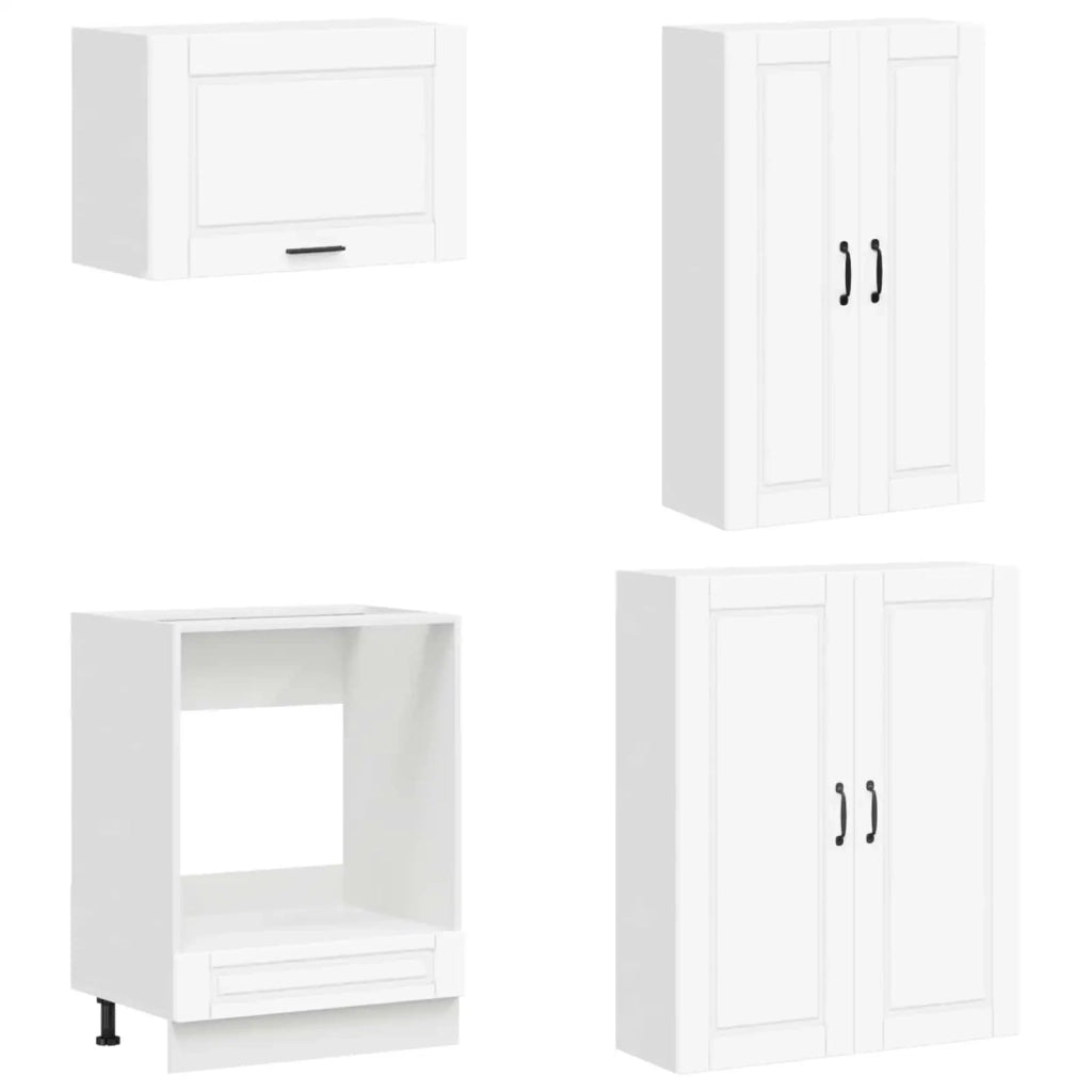 Set di armadi con cassetto 8 pcs Bianco Legno multistrato 3438163
