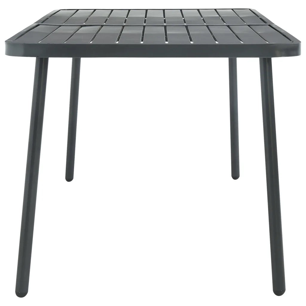 Set Mobili da Pranzo per Giardino 7 pz in Acciaio Grigio Scuro cod mxl 70894