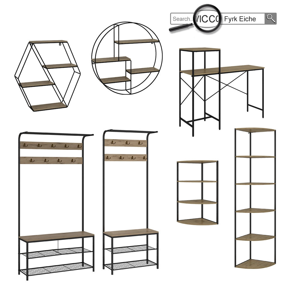 Vicco Libreria da parete Rovere 55 x 55 cm Rotondo