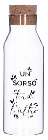 Bottiglia in Vetro con Coperchio in Sughero da 1 Litro 9 x 28 cm