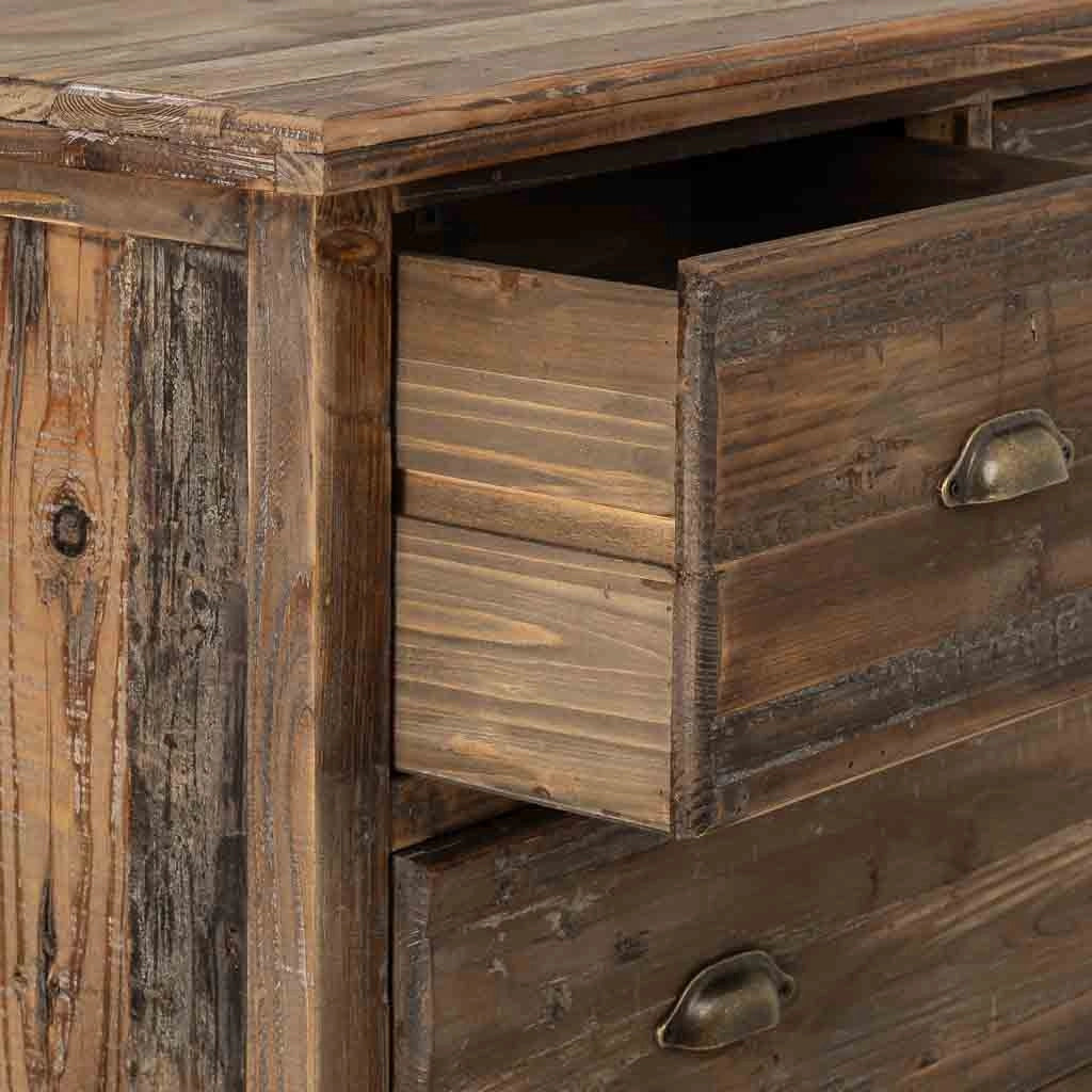 Cassettiera in legno con 4 cassetti 100x40x93h cm