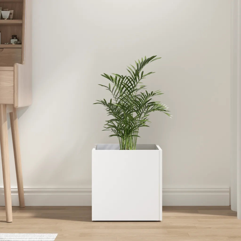 Fioriera | Cassetta per fiori | Vaso Bianca 40x40x40 cm in Legno Multistrato