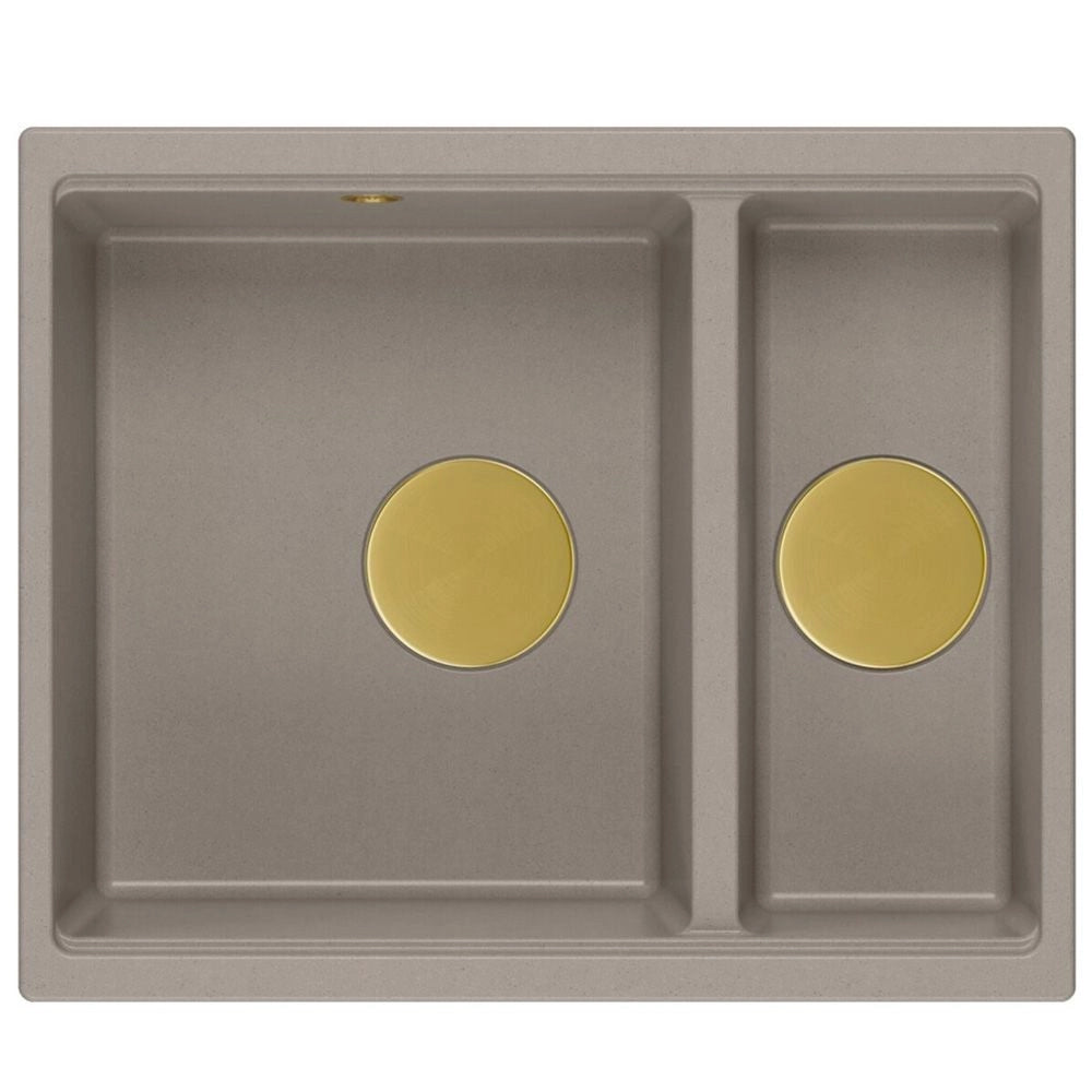 Lavello In Granito Logan 150 Beige Tappo rame spazzolato