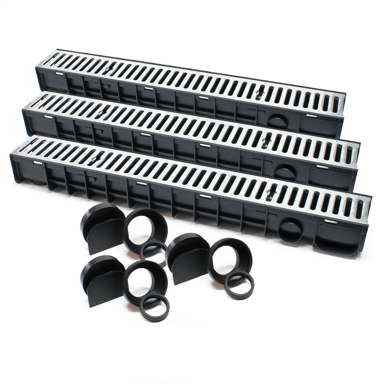 Canale di scolo 3x1m con griglia per scarico acqua 1,5t Canaletta di drenaggio