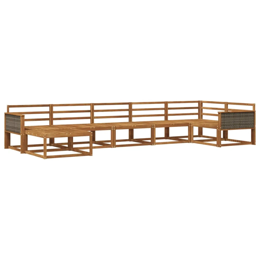 Set di divani da esterno 7 pcs Naturale
