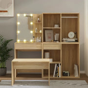 Set Tavolo da Toeletta con LED Rovere Sonoma Legno Multistrato 3114101