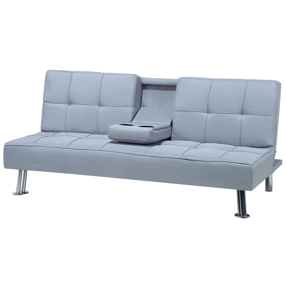 Divano letto a 3 posti moderno in tessuto di colore grigio chiaro salotto elegante stile moderno