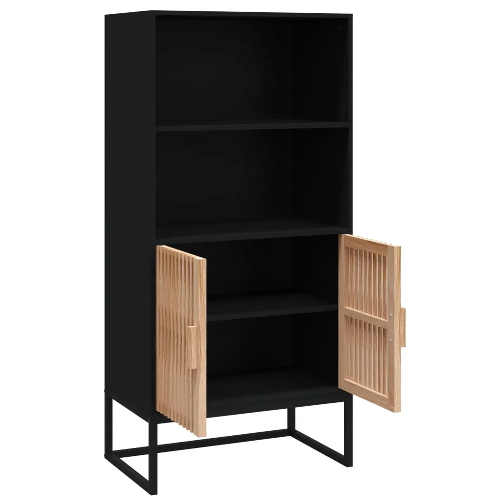 Credenza Nera 60x35x125 cm in Legno Multistrato 352134
