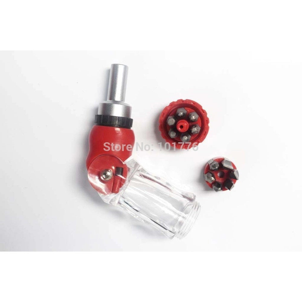 Trade Shop - Cacciavite Giravite Portainserti A Cricchetto Pieghevole 6 Inserti 6 In 1 -