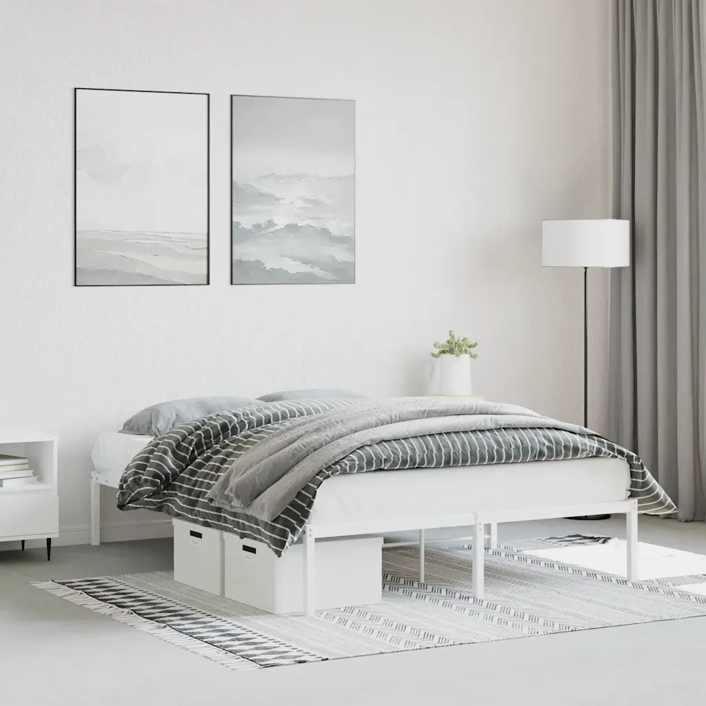 Giroletto-Struttura Letto in Metallo Bianco 135x190 cm 919908