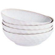 Set di 4 piatti fondi fatti a mano finitura smalto reattivo Grigio chiaro Cucina Sala da pranzo
