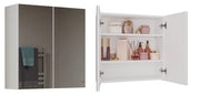 Mobile bagno sospeso con specchio sopra lavabo POLA 2dl 2 ante bianco