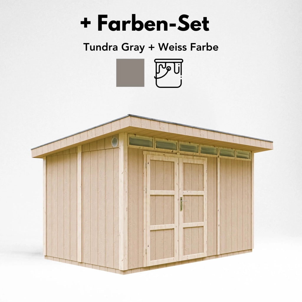 Casetta da Giardino di QUALIT? PREMIUM 8,7m?²-L412xW279cm - TIMBELA M904A-TUNDRA GREY