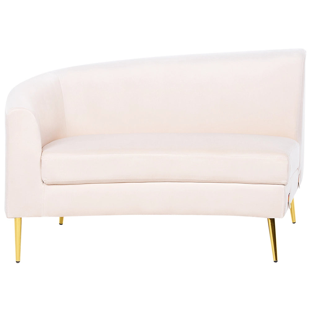 Divano 4 posti in velluto beige seduta posteriore gambe in metallo dorato retro