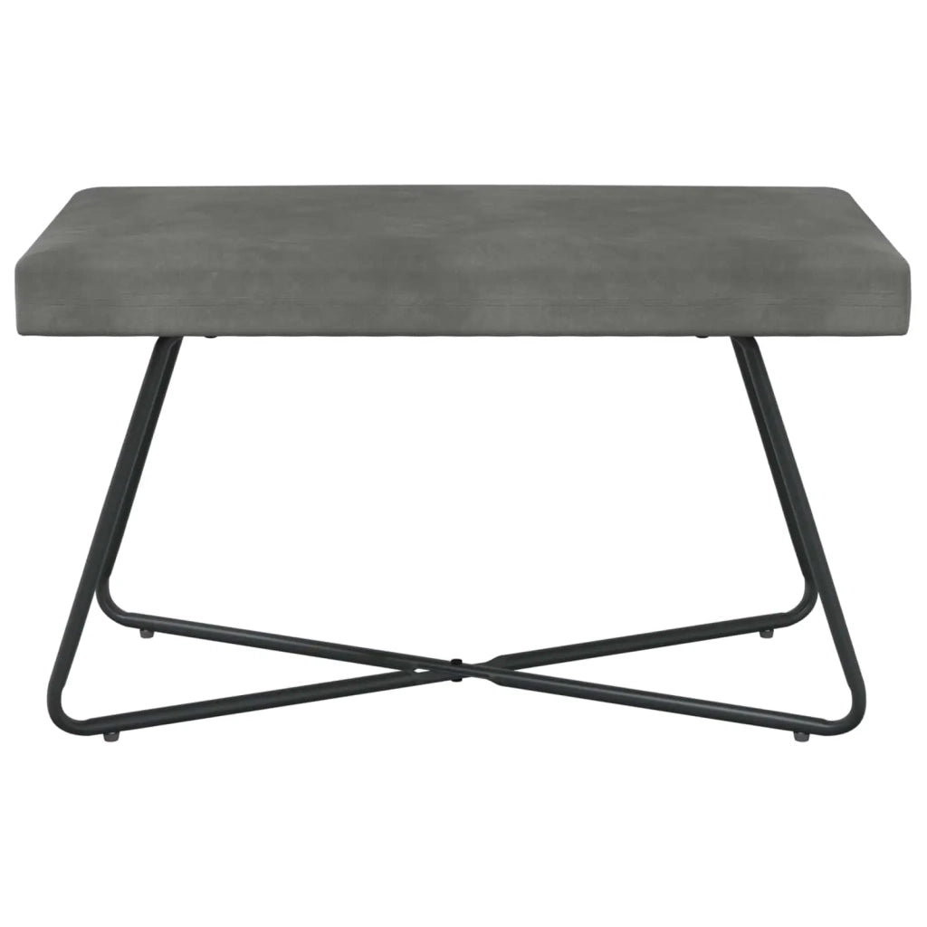 panchina Tinta unita Grigio Scuro 80 x 40 x 45 cm Velluto 42038330