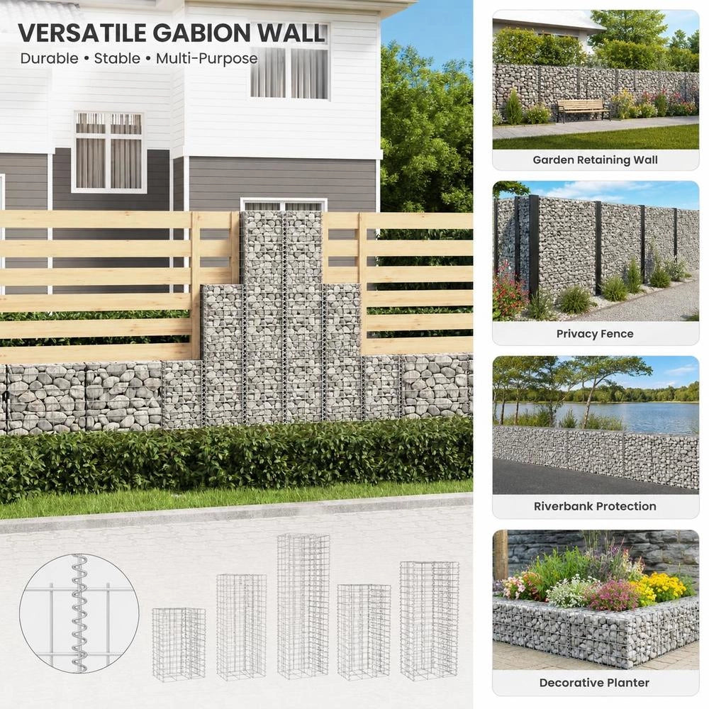 Gabion Set, 6-piece. Galvanized Wire