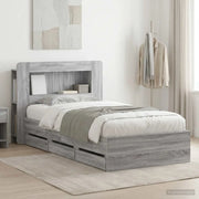 Telaio del letto con storage Sonoma grigio 100 x 200 cm