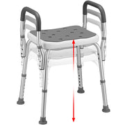 Sgabello da Doccia Regolabile 6 Altezze Antiscivolo 150kg Sedile Ergonomico
