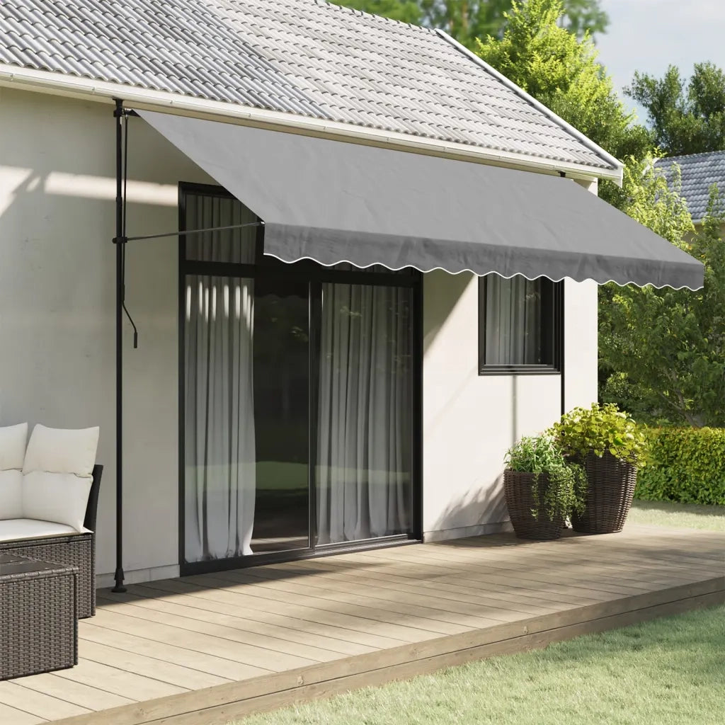 Tessuto di Ricambio per Mantovana da Tenda Strisce Antracite 4m 367764