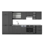 Cucina componibile Fame-Line Grigio scuro/Antracite 355 cm, PL Marmo Vicco