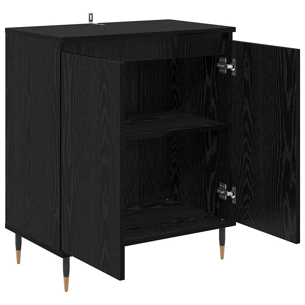 Credenza-Buffet-Armadio da cucina Rovere Nero 60 x 35 x 70 cm Legno multistrato 147214