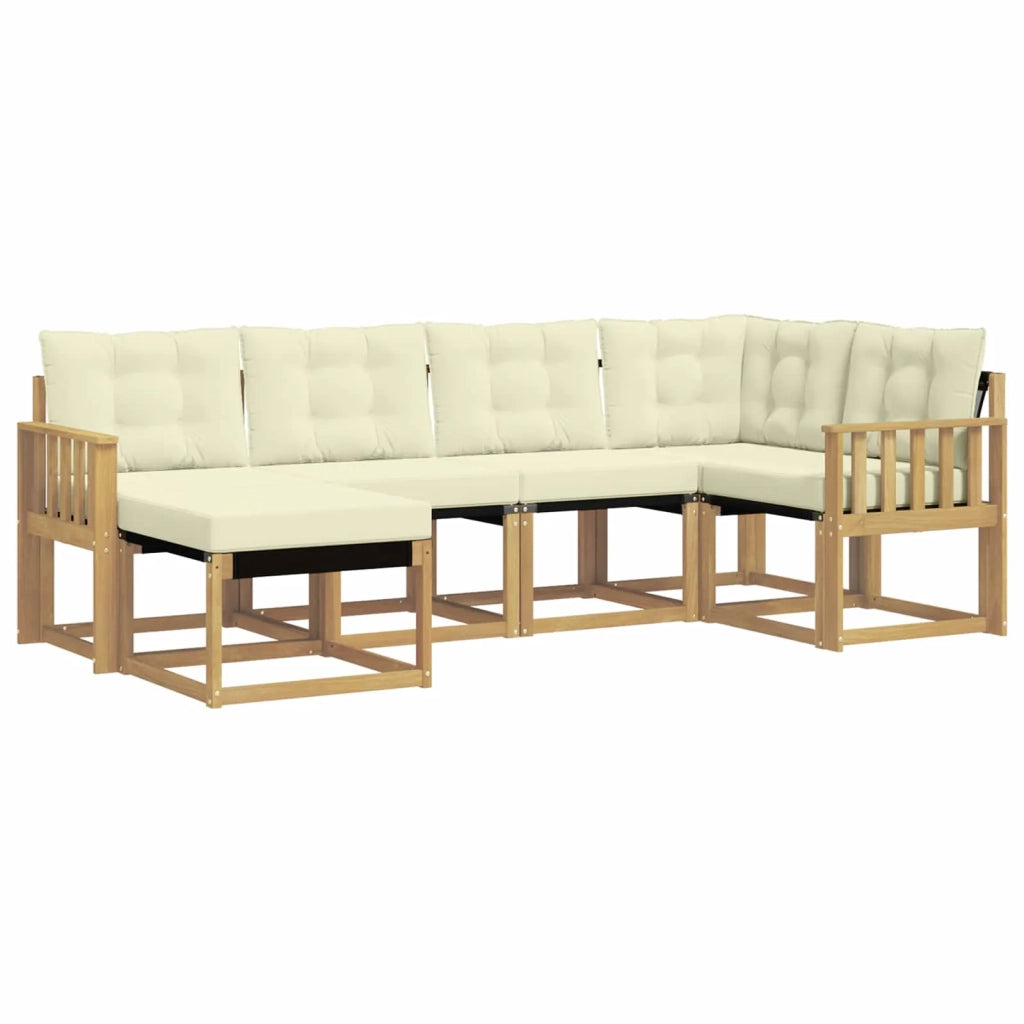 Set di divani da esterno 6 pz Bianco e Crema 3389640