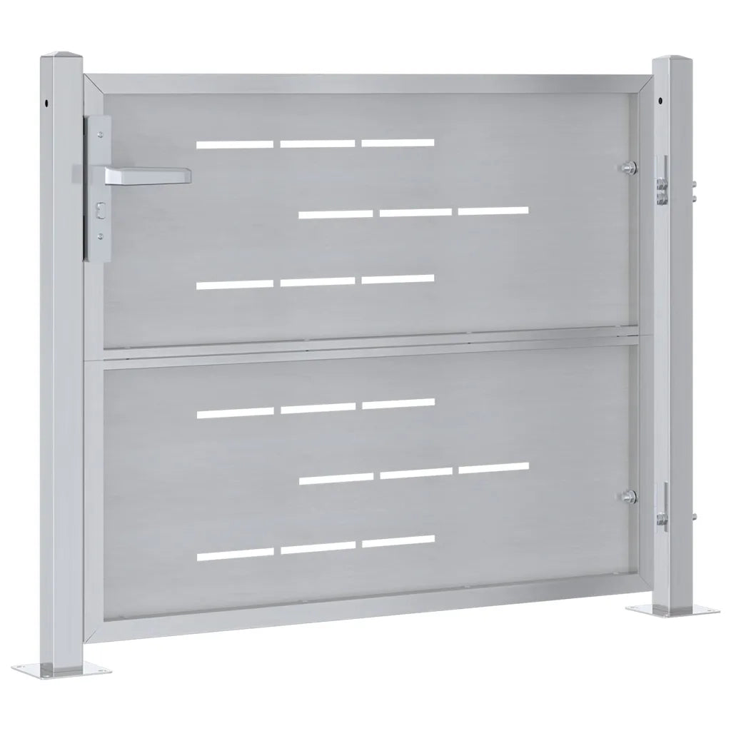 Cancello da giardino Argento 85 x 70 cm Acciaio inossidabile 3402573