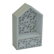 Mensola legno lucia casetta con cassetto cm 18x8h28,5