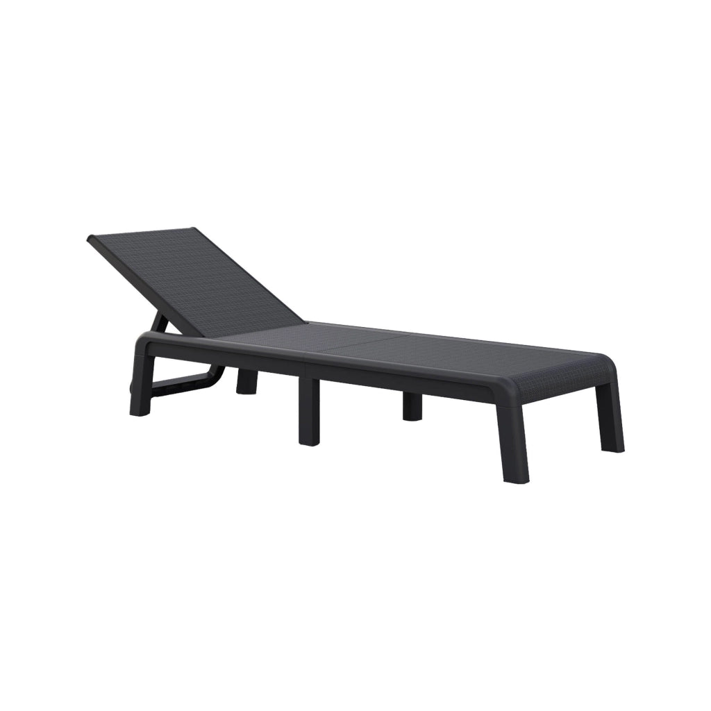 Lettino prendisole Shawinigan, Sdraio da giardino, Letto pieghevole outdoor, Sedia reclinabile, 188x58 h29 cm, Antracite