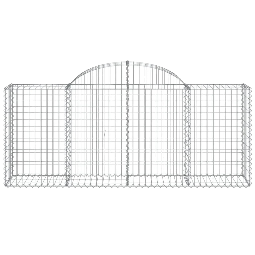 Set di 9 gabbioni ad arco per recinzioni a gabbia e muri di contenimento 200 x 50 x 80/100 cm ferro zincato argento 02_0041272