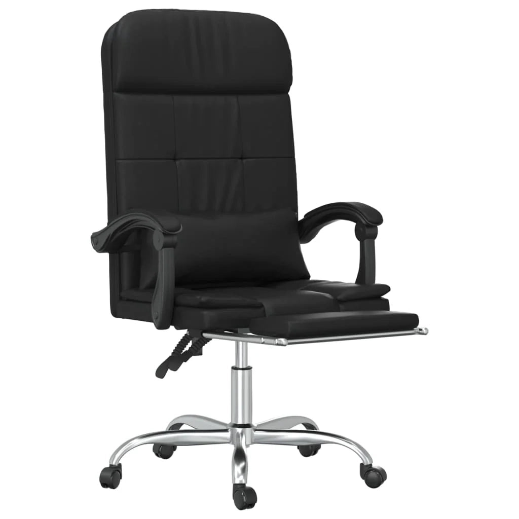 Poltrona massaggiante reclinabile per ufficio computer studio similpelle nera 02_0025417