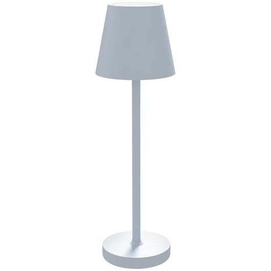 Lampada da Tavolo Portatile Ø11,2x36,5 cm in Acrilico e Metallo Grigio