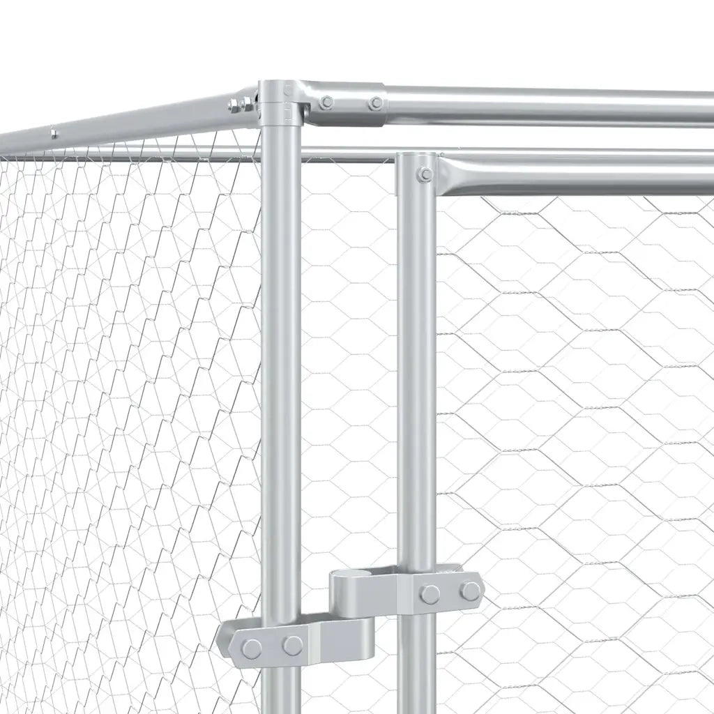 Cuccia per Cani da Esterno Argento 4x12x2 m in Acciaio Zincato 3190457
