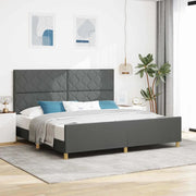 Struttura del letto Grigio scuro 200 x 200 cm Tessuto