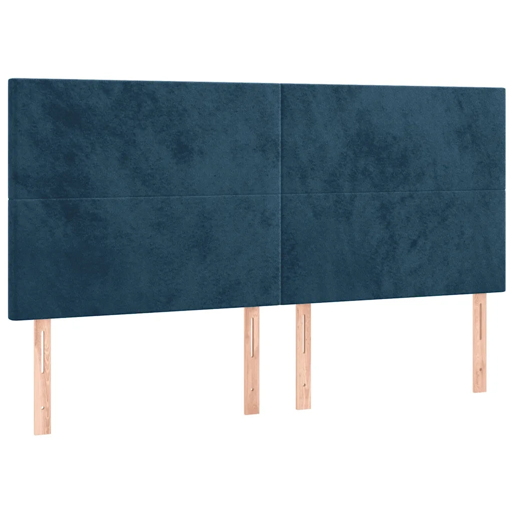 Giroletto a Molle con Materasso Blu Scuro 160x200 cm in Velluto