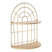 Mensola doppia Arch in ferro e rattan — 34,5x18x45,5 cm