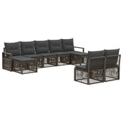 Set Divano da Giardino 9 pcs Grigio polyrattan 3435827