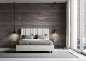 Letto Matrimoniale Francese 140x200 cm con Rete e Contenitore Agueda Bianco