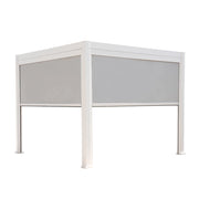 Pergola bioclimatica 3x3m in alluminio v2 + 2 tende da 3m, bianco