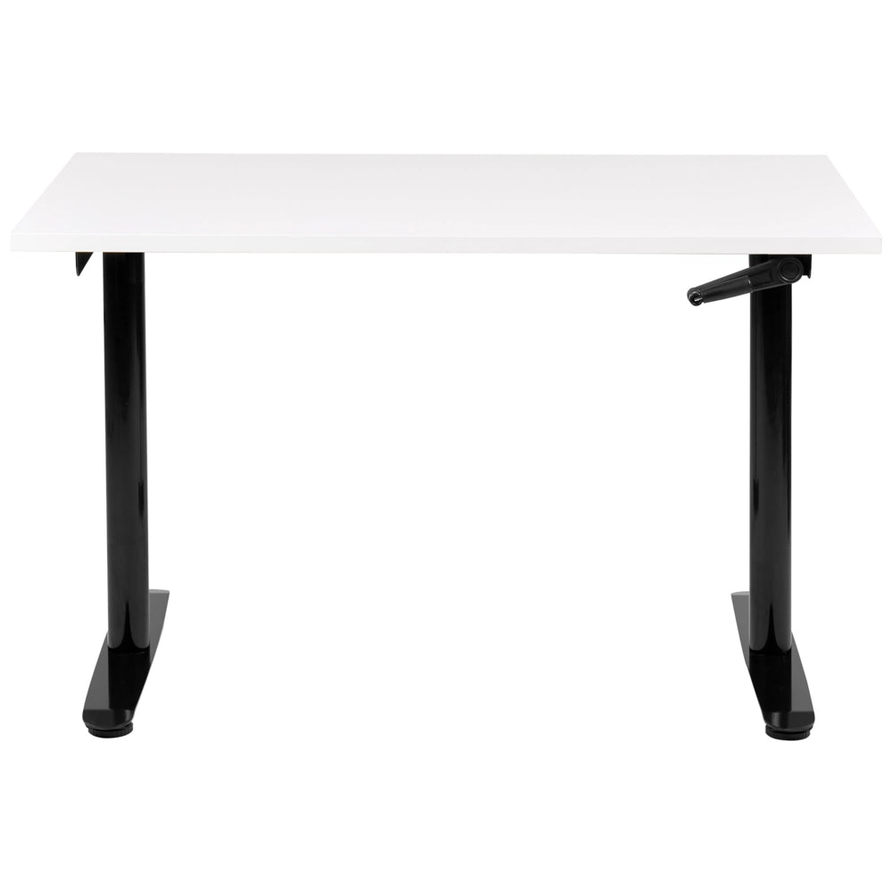 Scrivania regolabile in altezza manualmente bianco e nero 120 x 72 cm Struttura in acciaio verniciato a polvere