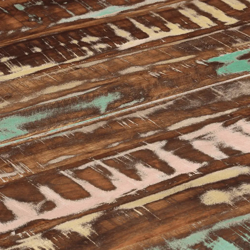 Tavolo da Pranzo Ø110x78cm Legno Massello di Recupero e Acciaio 338455