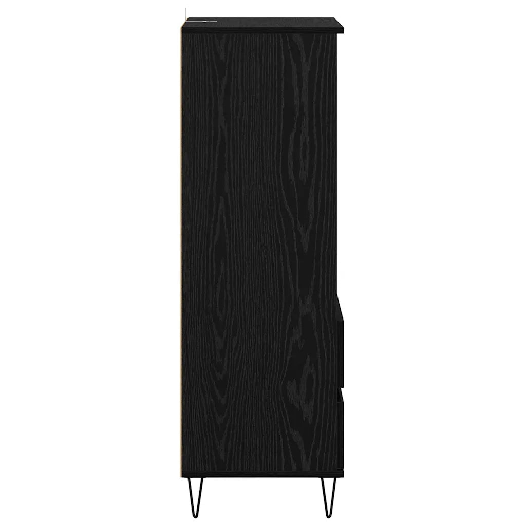 Credenza Rovere Nero 40 x 36 x 110 cm Legno multistrato