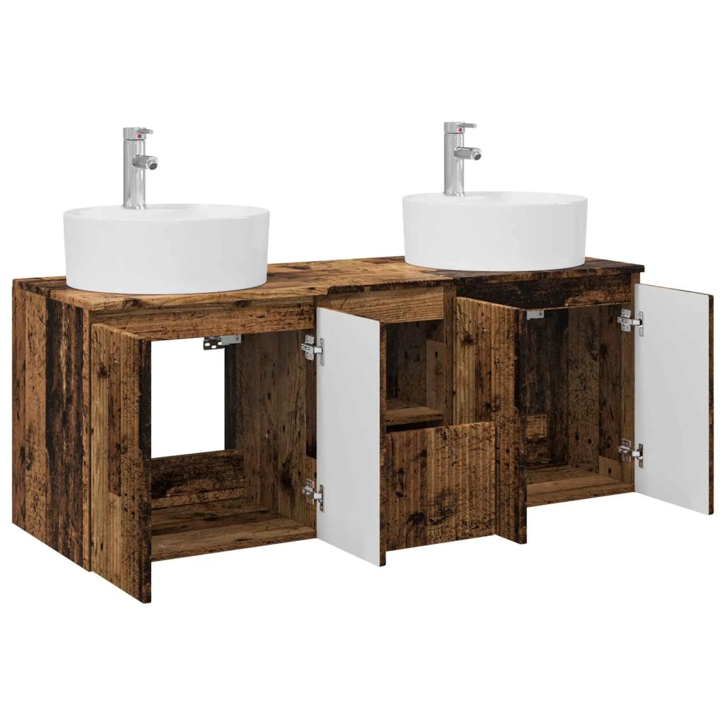 Set di Armadi da Bagno 3 pz Legno antico 49,5 x 44,5 x 65 cm 3405685