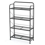 Supporto per piante pieghevole spazio di archiviazione 60 x 25 x 100 cm capacità di carico 40 kg design moderno in metallo nero 20_0021037