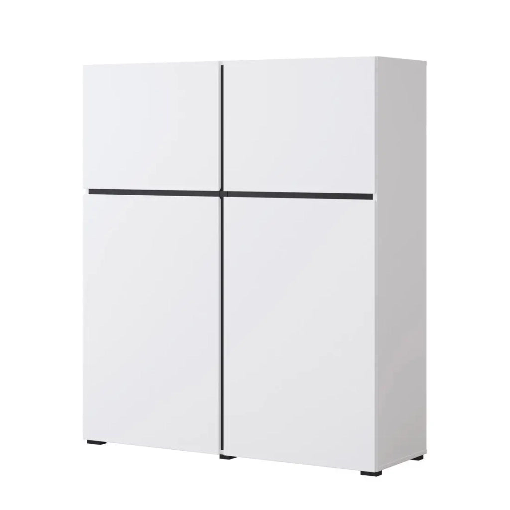 Buffet alto colori bianco e nero L120xH140xP40 collezione HAVANA. Bahut alto design con 4 porte.