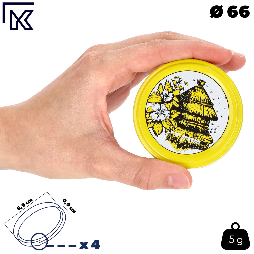 KADAX 50x Tappi per Barattoli Fi 66 Tappi per Barattoli Coperchi Conserva